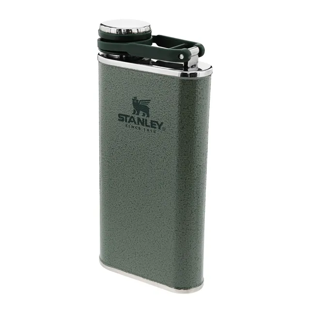 stanley-1913-classic-wide-mouth-flask-236ml-mit-never-lose-kappe-hammertone-gree image 1