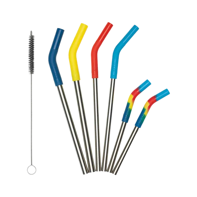 klean-kanteen-edelstahl-trinkhalme-6er-set-mit-trinkhalmb-rste image 1