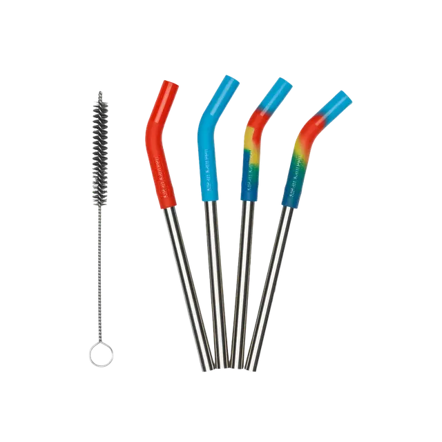 klean-kanteen-edelstahl-trinkhalme-kurz-4er-set-8mm-mit-trinkhalmb-rste image 1