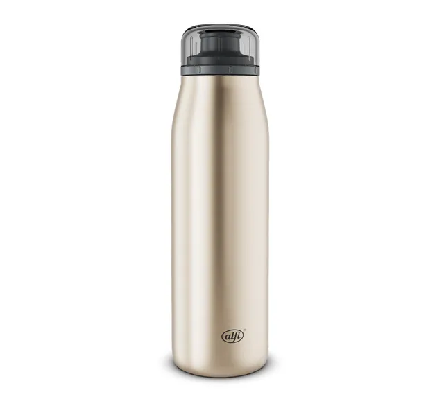 alfi-iso-bottle-isolierflasche-0-50-l-champagne-mat-edelstahl-trinkflasche-kohle image 1