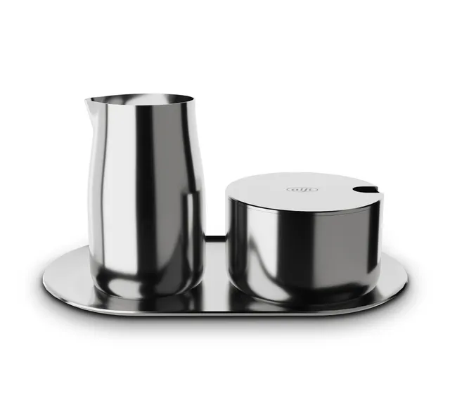 alfi-milk-and-sugar-set-3-teilig-aus-edelstahl-milchk-nnchen-zuckerdose-tablett- image 1