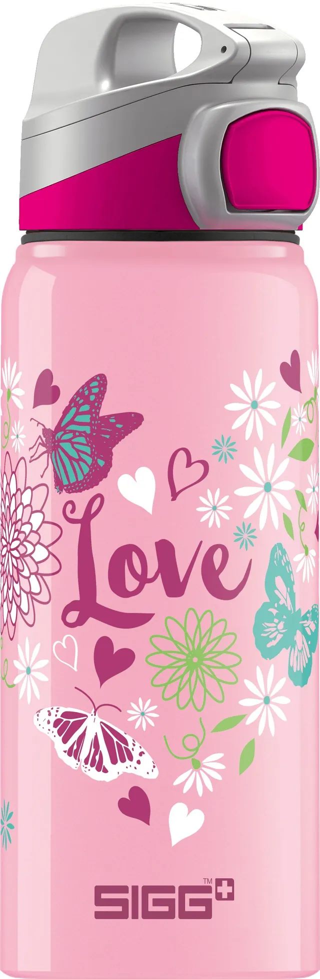 sigg-miracle-alu-love-kinder-trinkflasche-0-6l-auslaufsicher-bpa-frei-rosa-76104 image 1
