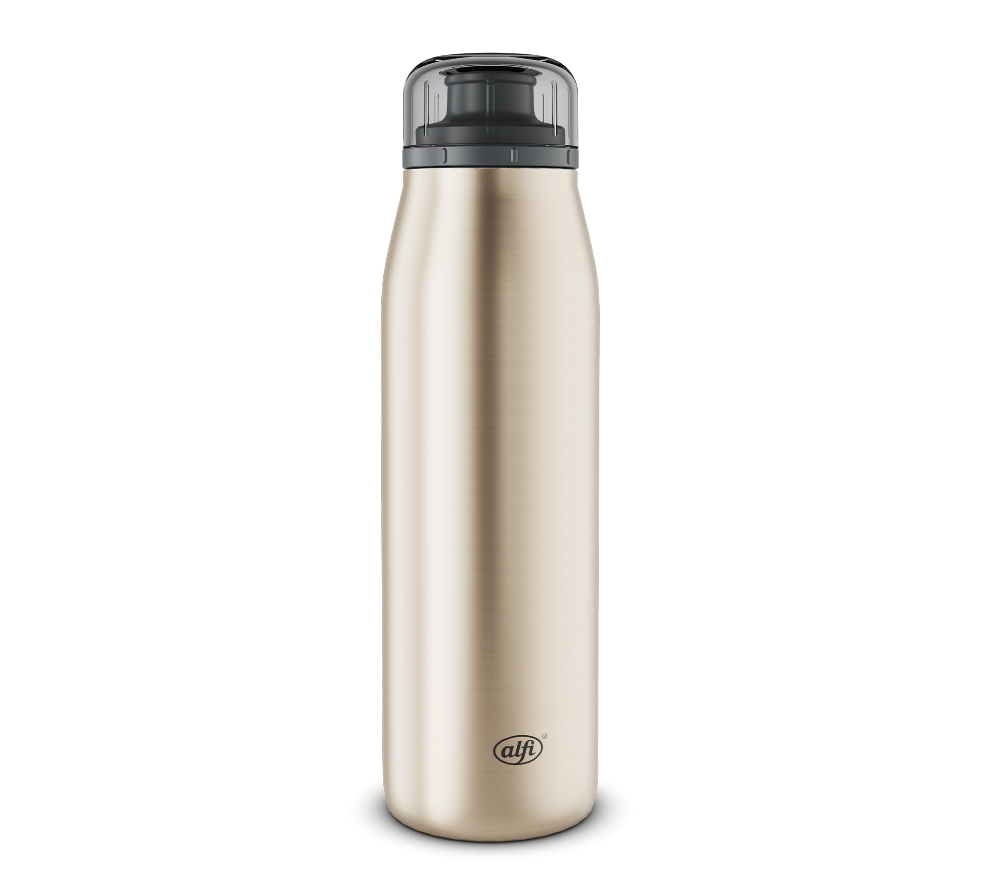 alfi-iso-bottle-isolierflasche-0-50-l-champagne-mat-edelstahl-trinkflasche-kohle image 1