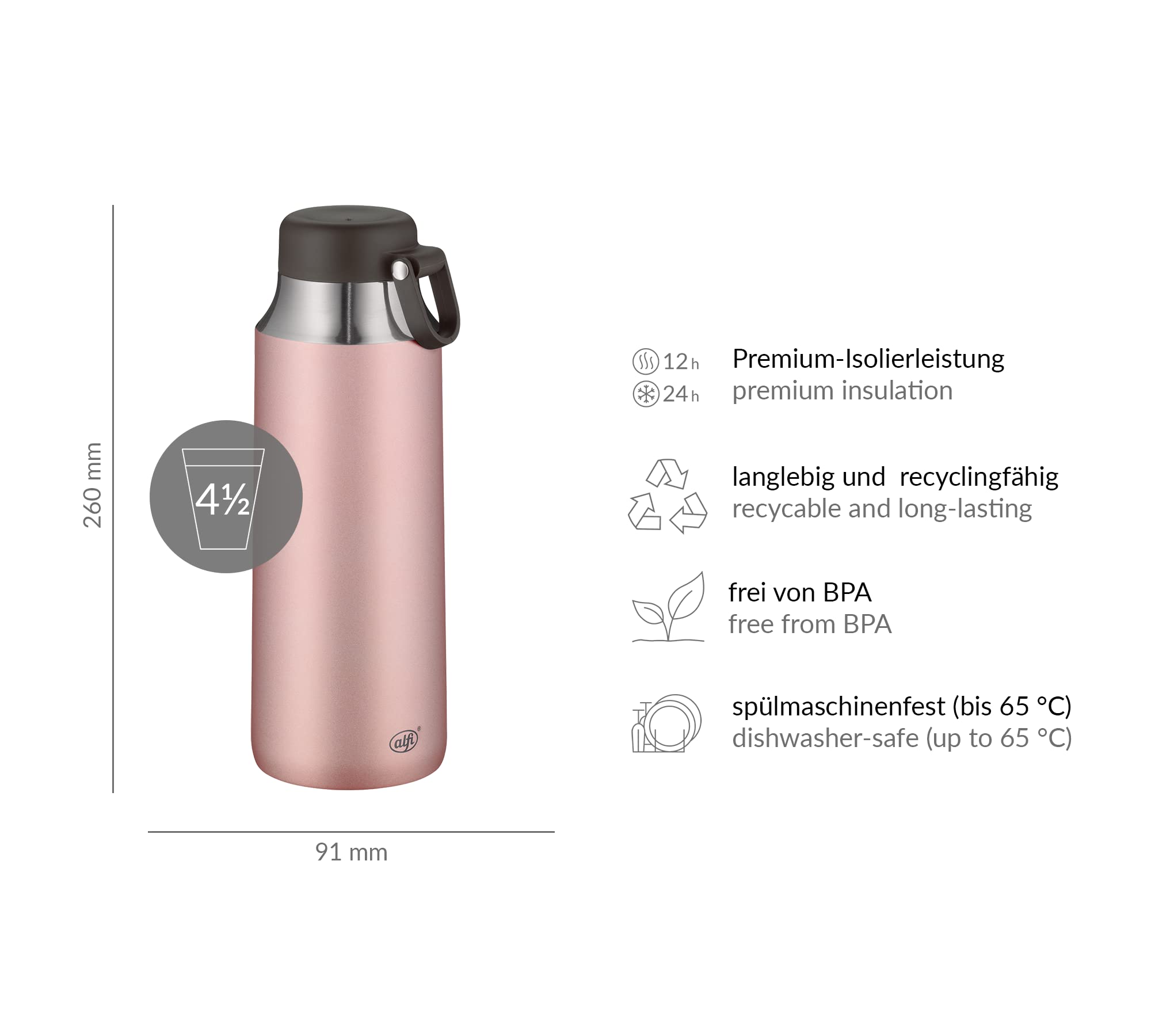 alfi-city-tea-bottle-900ml-rose-edelstahl-thermoflasche-mit-trageschlaufe-auslau image 5