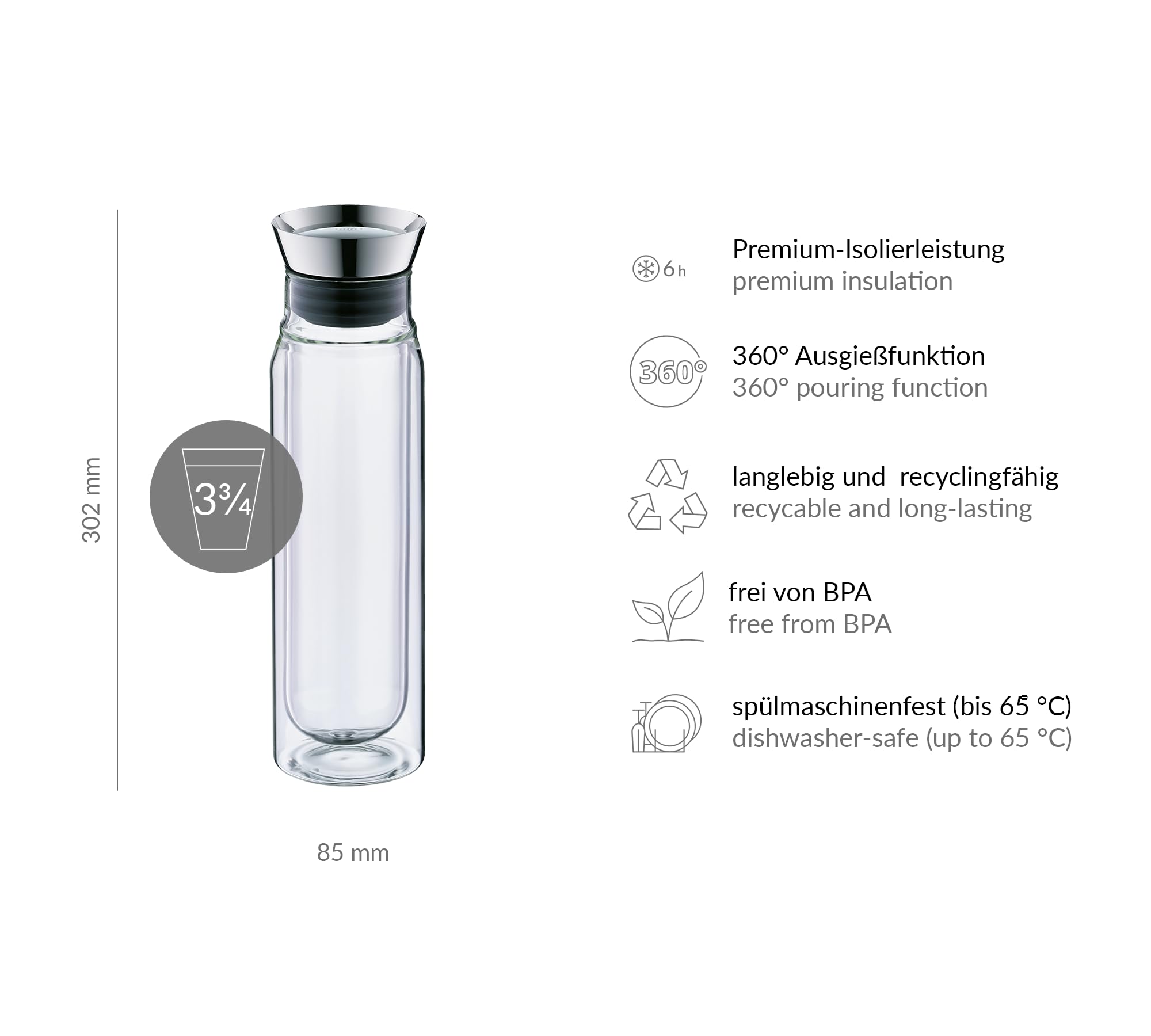 alfi-flowmotion-0-75l-glaskaraffe-mit-automatischem-ausgie-en-und-sieb image 8