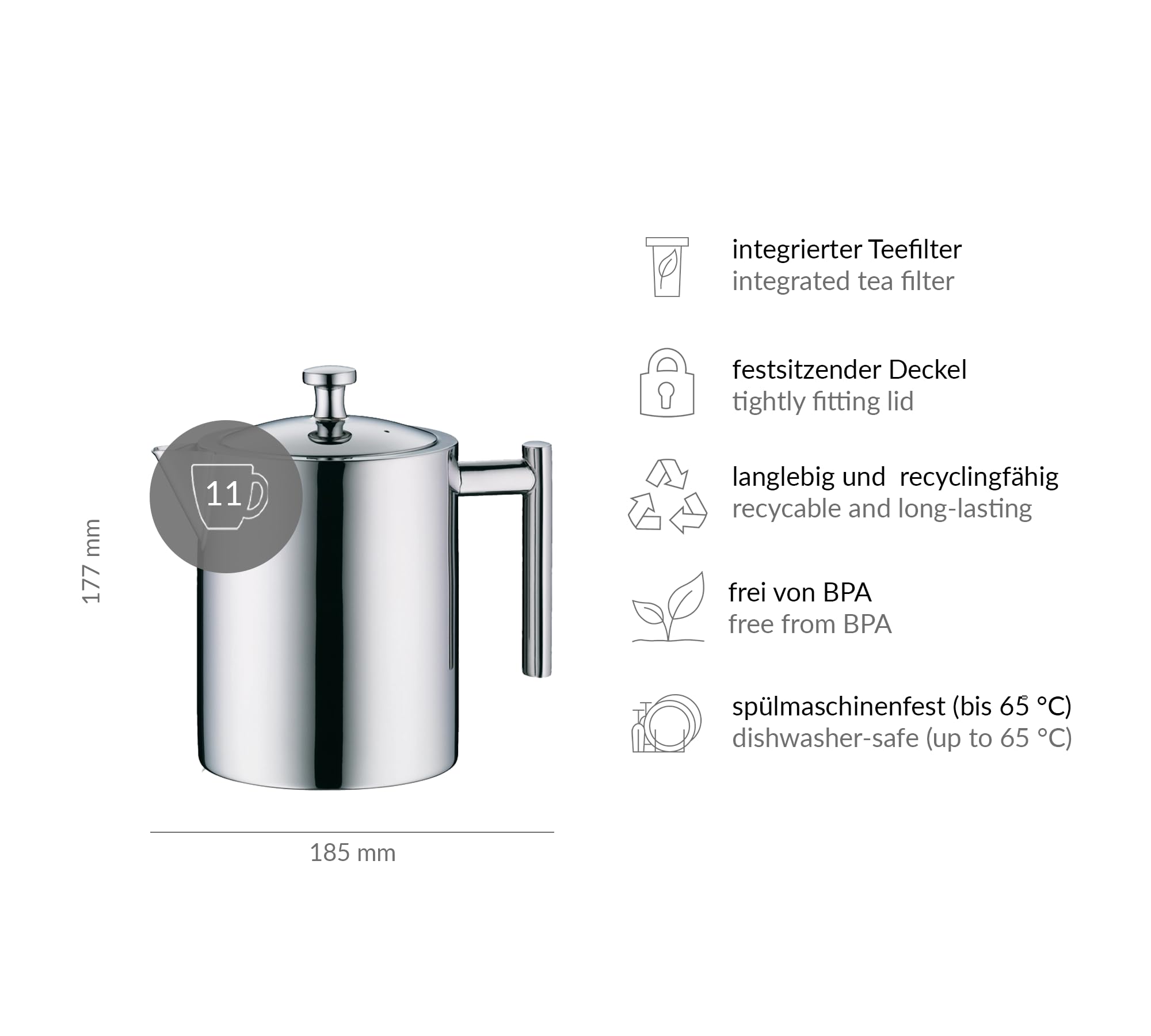 alfi-tea-pot-teekanne-mit-siebeinsatz-1-4-l-edelstahl-aromasafe-integrierter-tee image 7