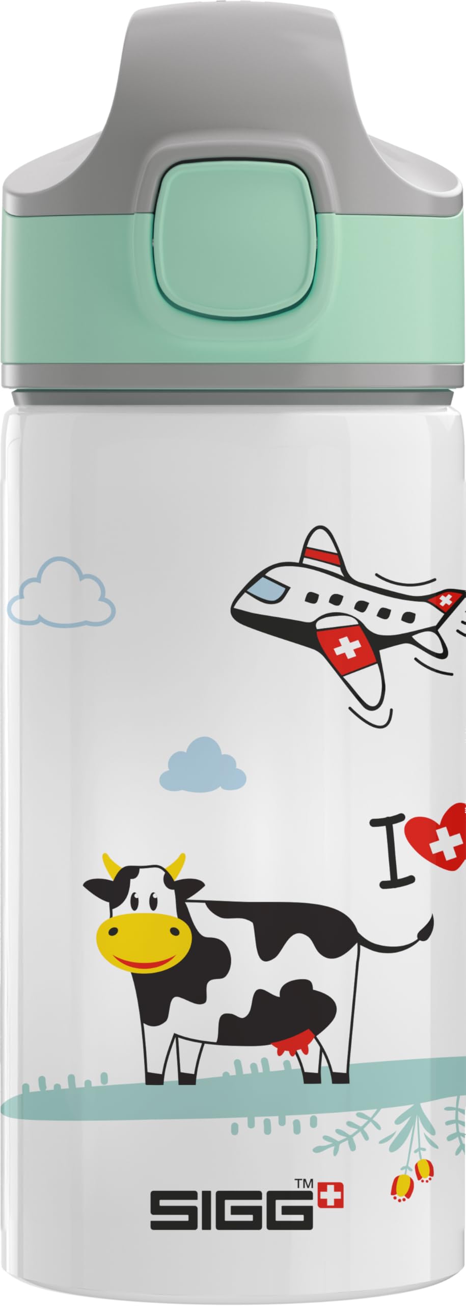 sigg-miracle-peaceful-alu-trinkflasche-kinder-mit-trinkhalm-0-4l-wassergr-n-oran image 7