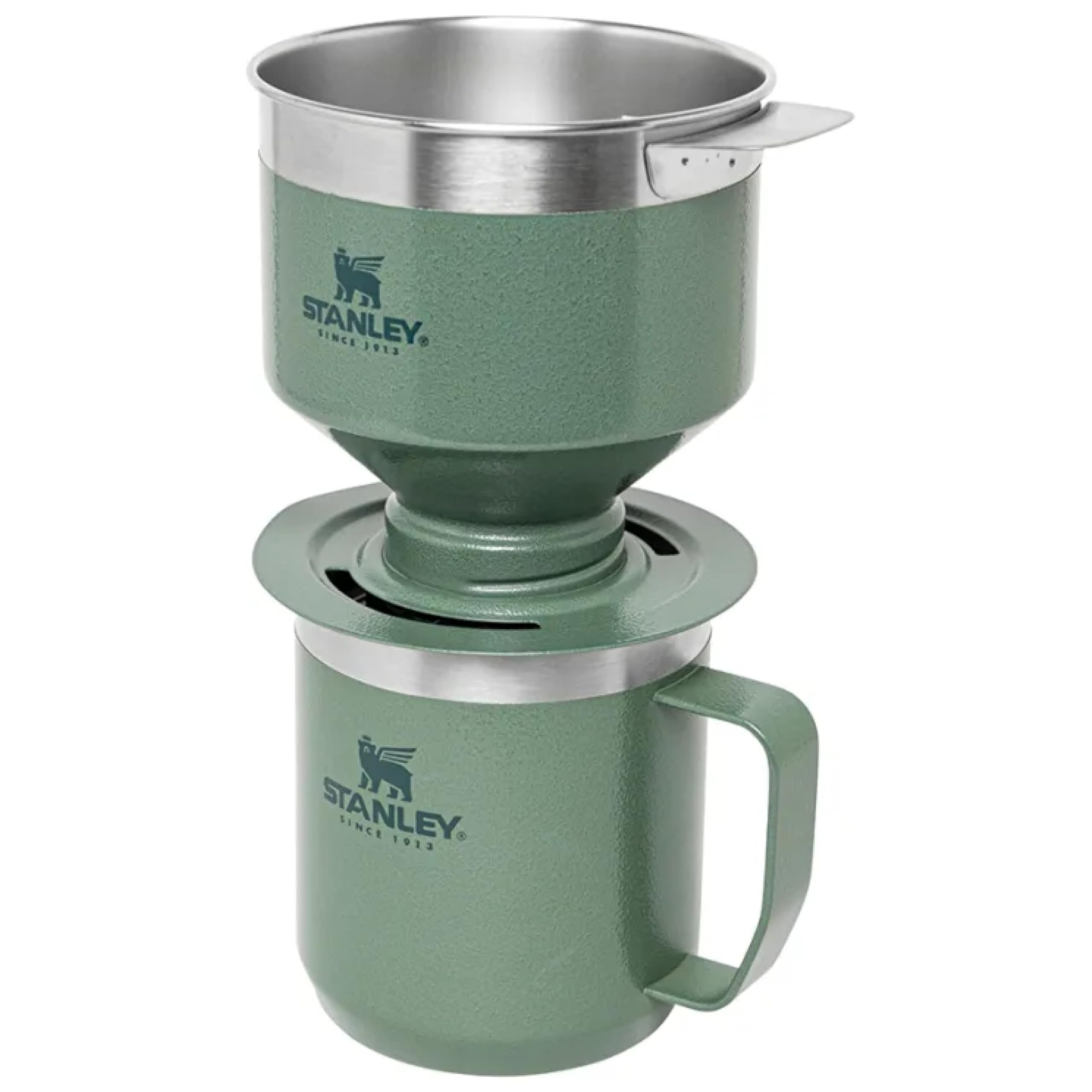 stanley-1913-camp-mug-mit-perfect-brew-set-0-35l-hammertone-green-inkl-pour-over image 1