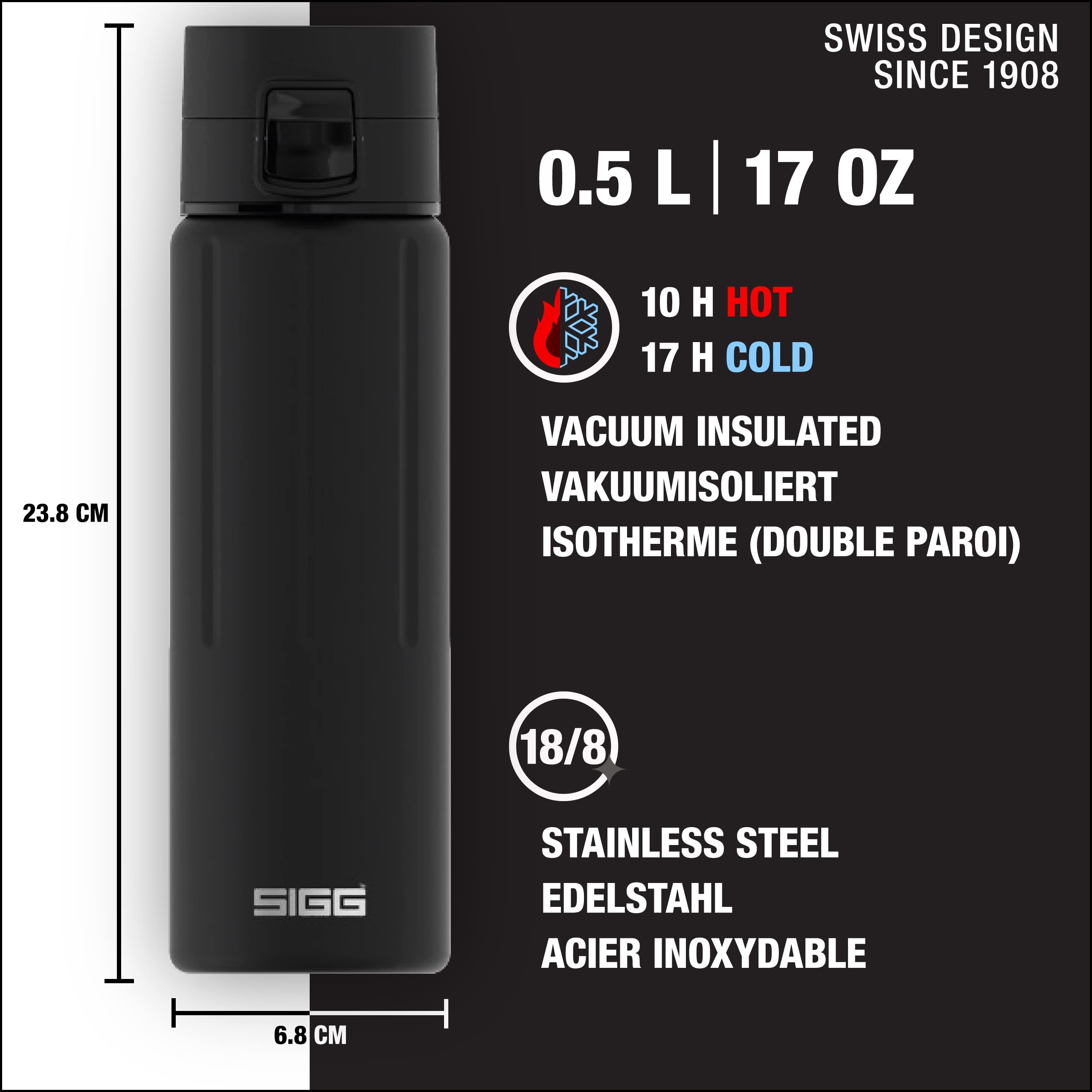 sigg-gemstone-one-thermobecher-0-5-l-leichte-auslaufsichere-edelstahl-isolierfla image 2