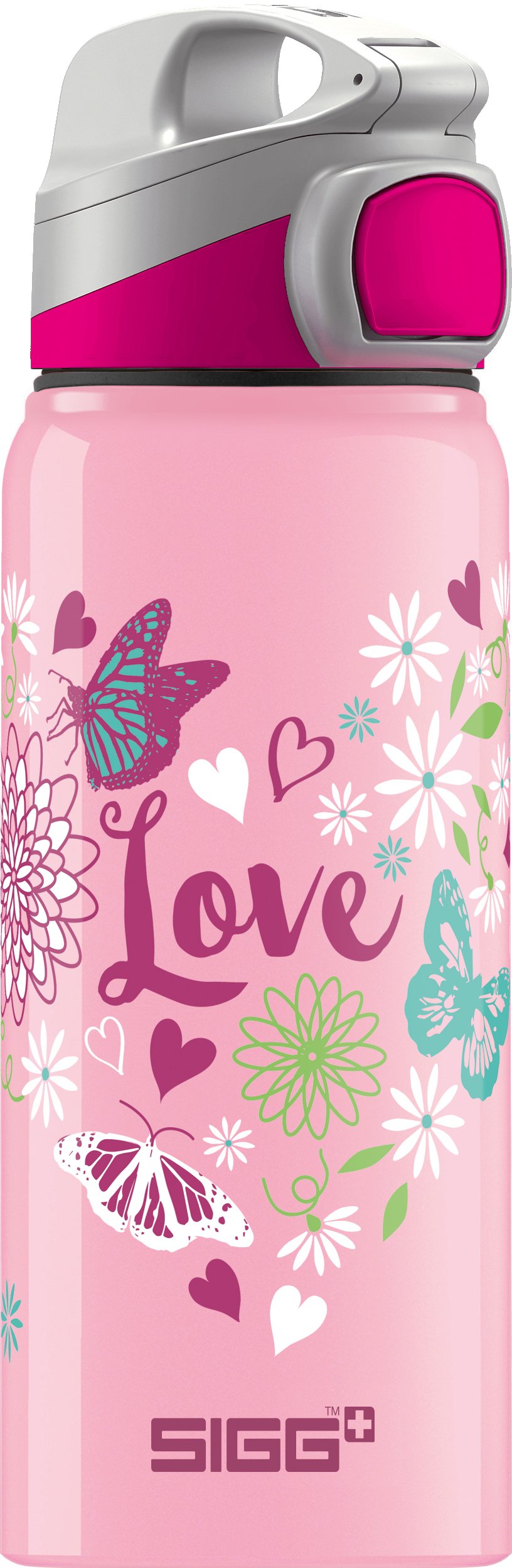 sigg-miracle-alu-love-kinder-trinkflasche-0-6l-auslaufsicher-bpa-frei-rosa-76104 image 1