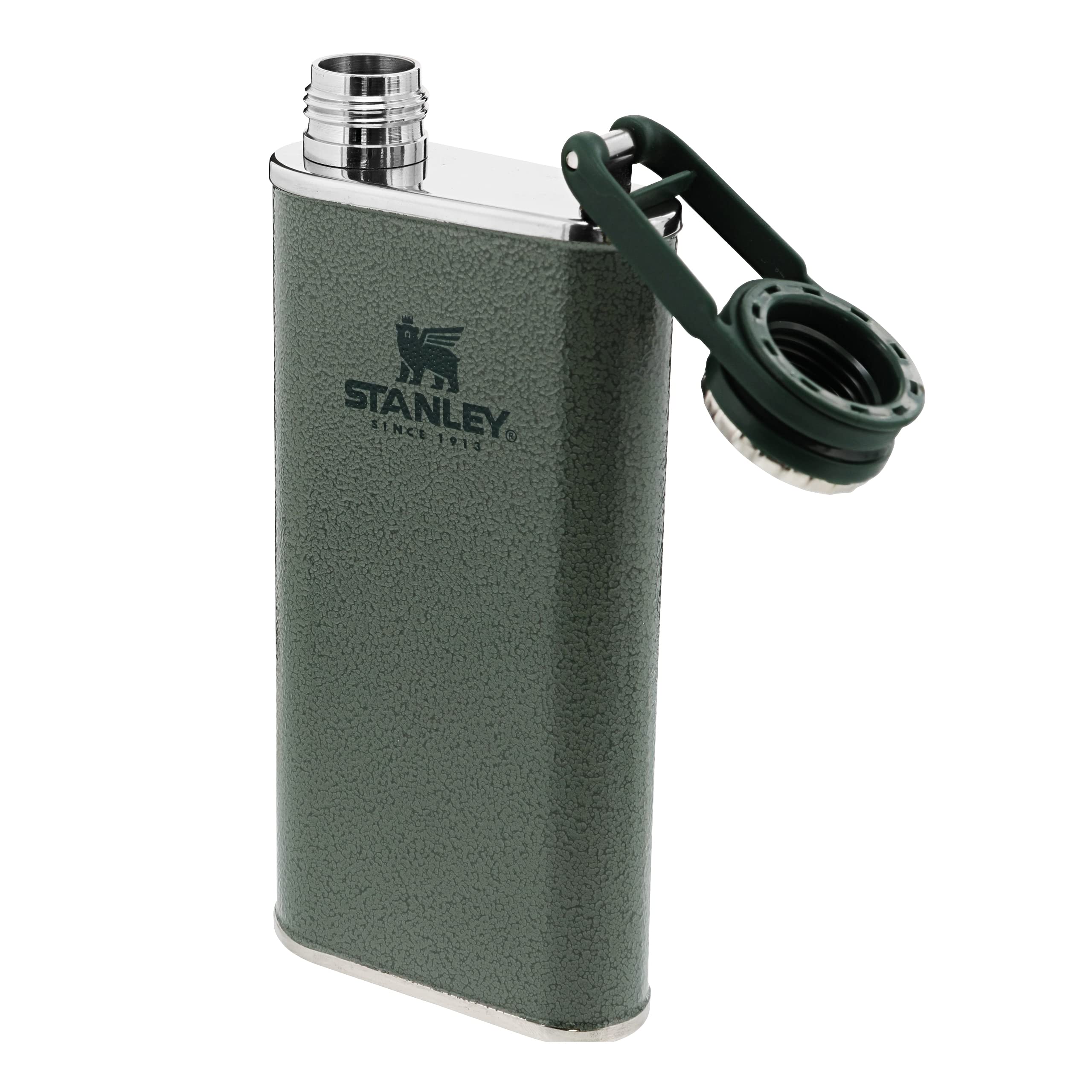 stanley-1913-classic-wide-mouth-flask-236ml-mit-never-lose-kappe-hammertone-gree image 8