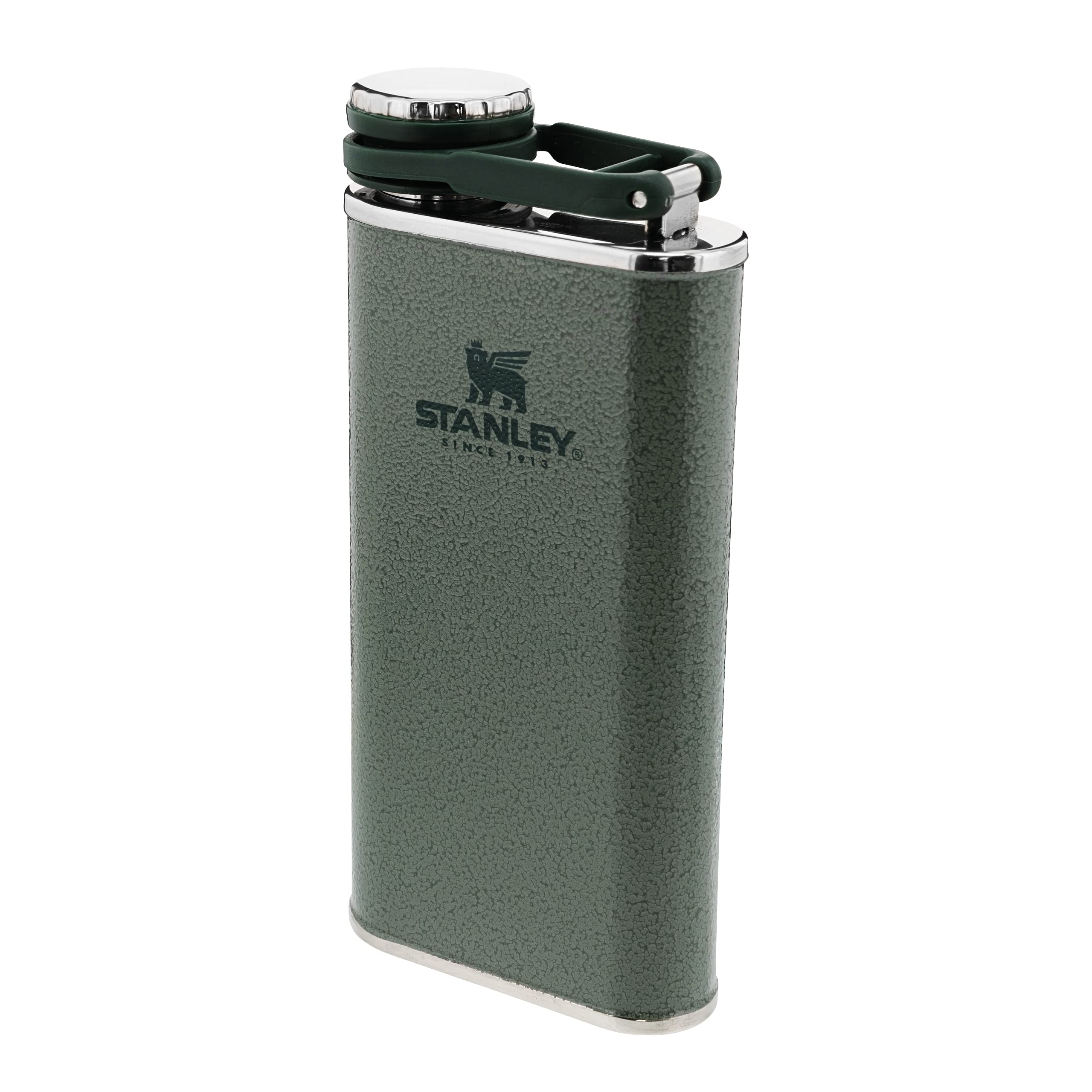 stanley-1913-classic-wide-mouth-flask-236ml-mit-never-lose-kappe-hammertone-gree image 1