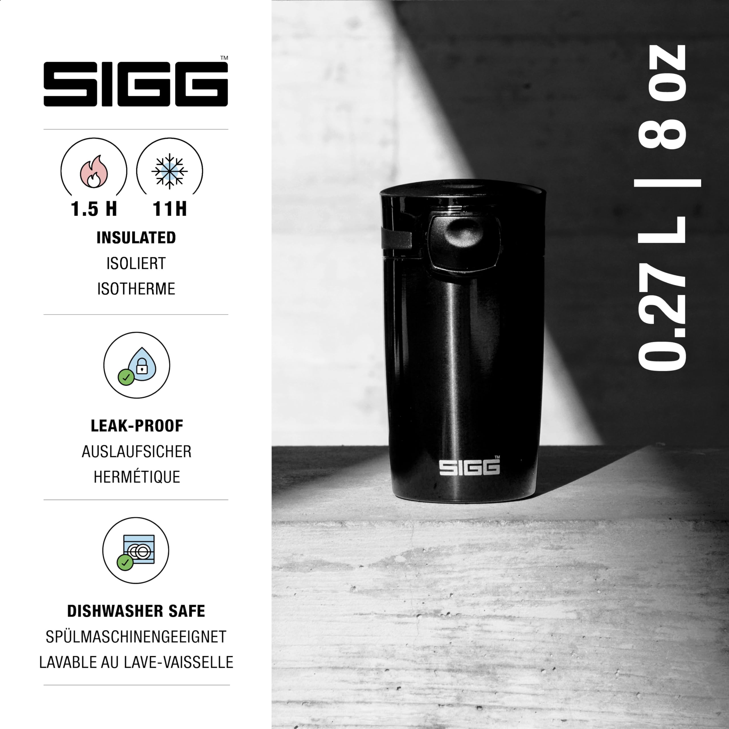 sigg-miracle-thermobecher-0-27-l-isolierter-kaffeebecher-aus-edelstahl-auslaufsi image 2
