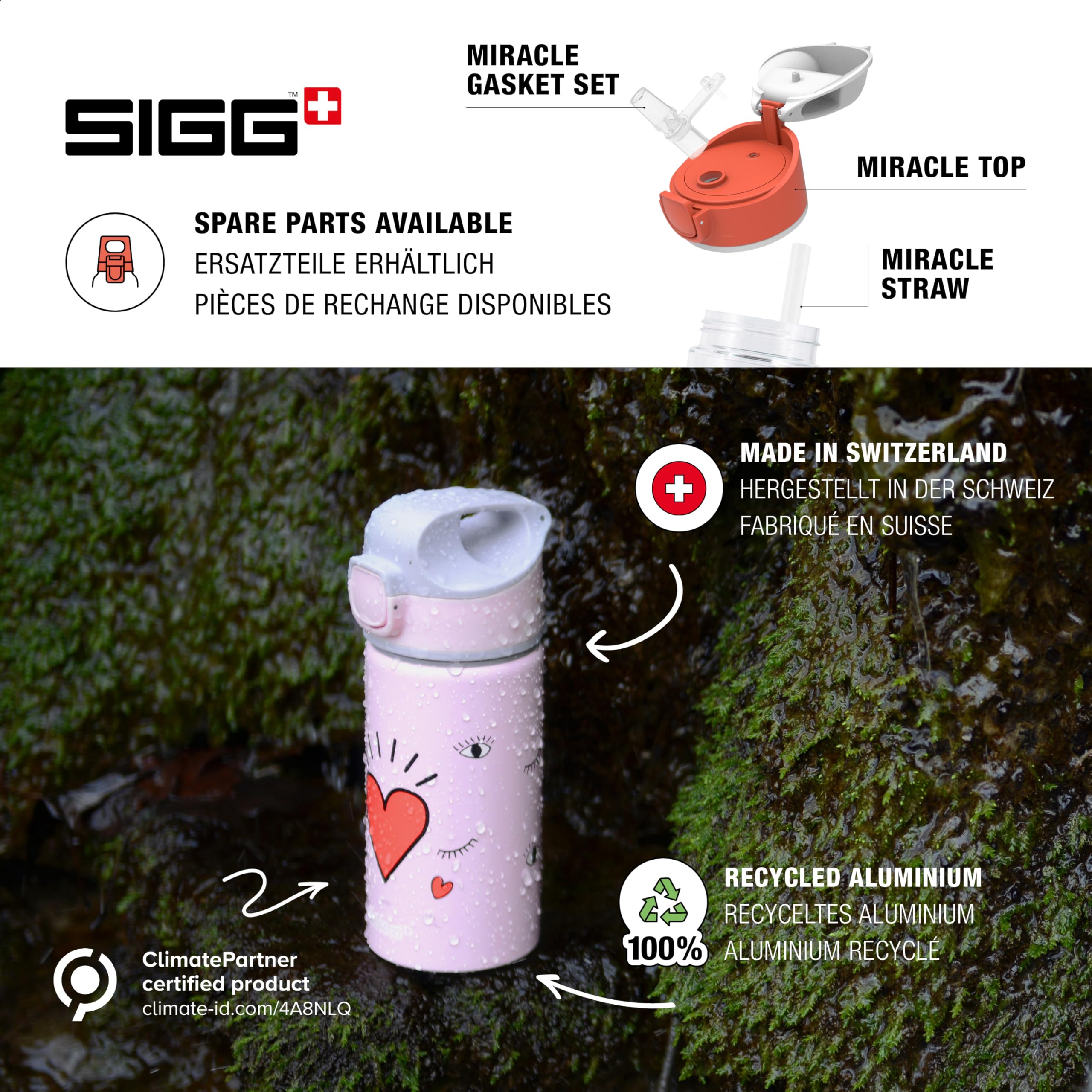 sigg-miracle-peaceful-alu-trinkflasche-kinder-mit-trinkhalm-0-4l-wassergr-n-oran image 4