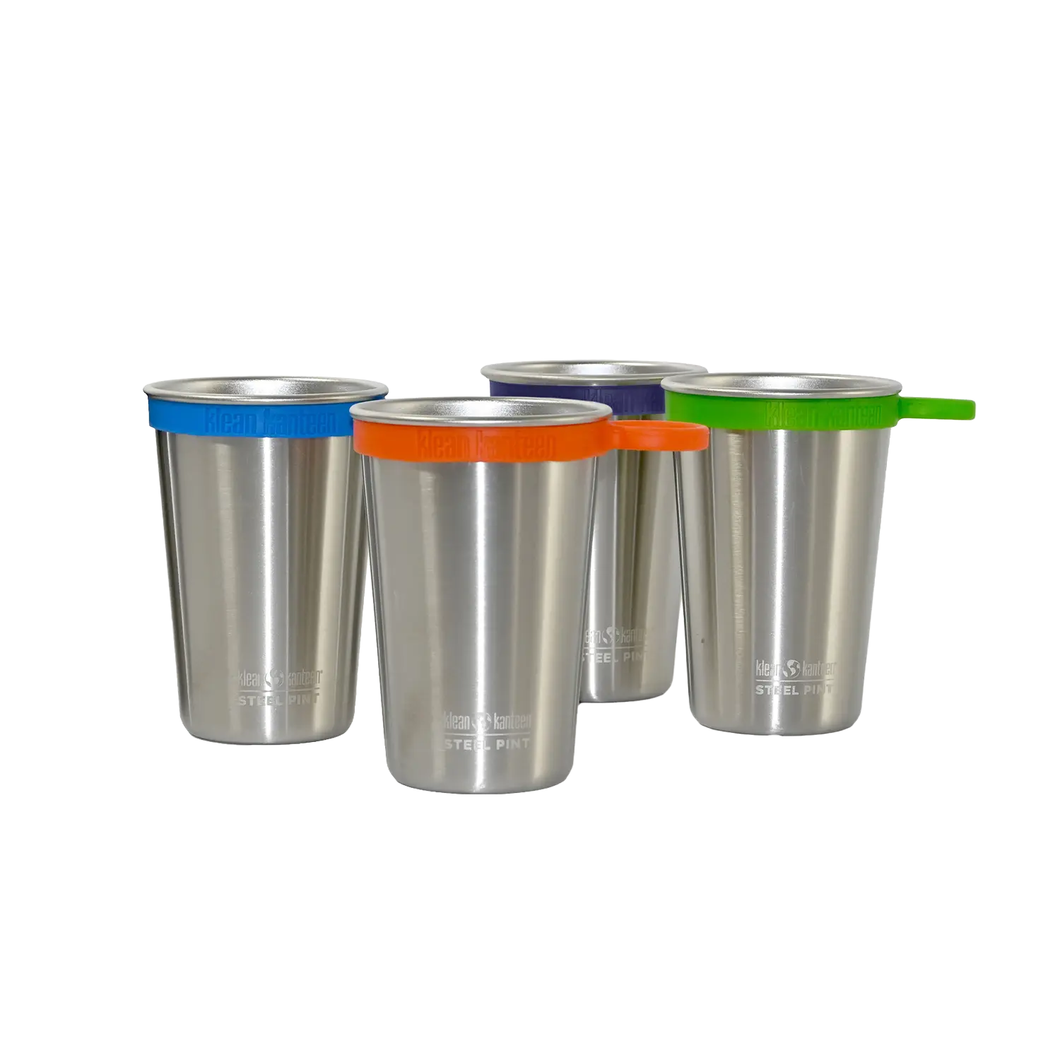 klean-kanteen-pint-cup-473ml-4er-set-mit-silikon-trageringen image 1