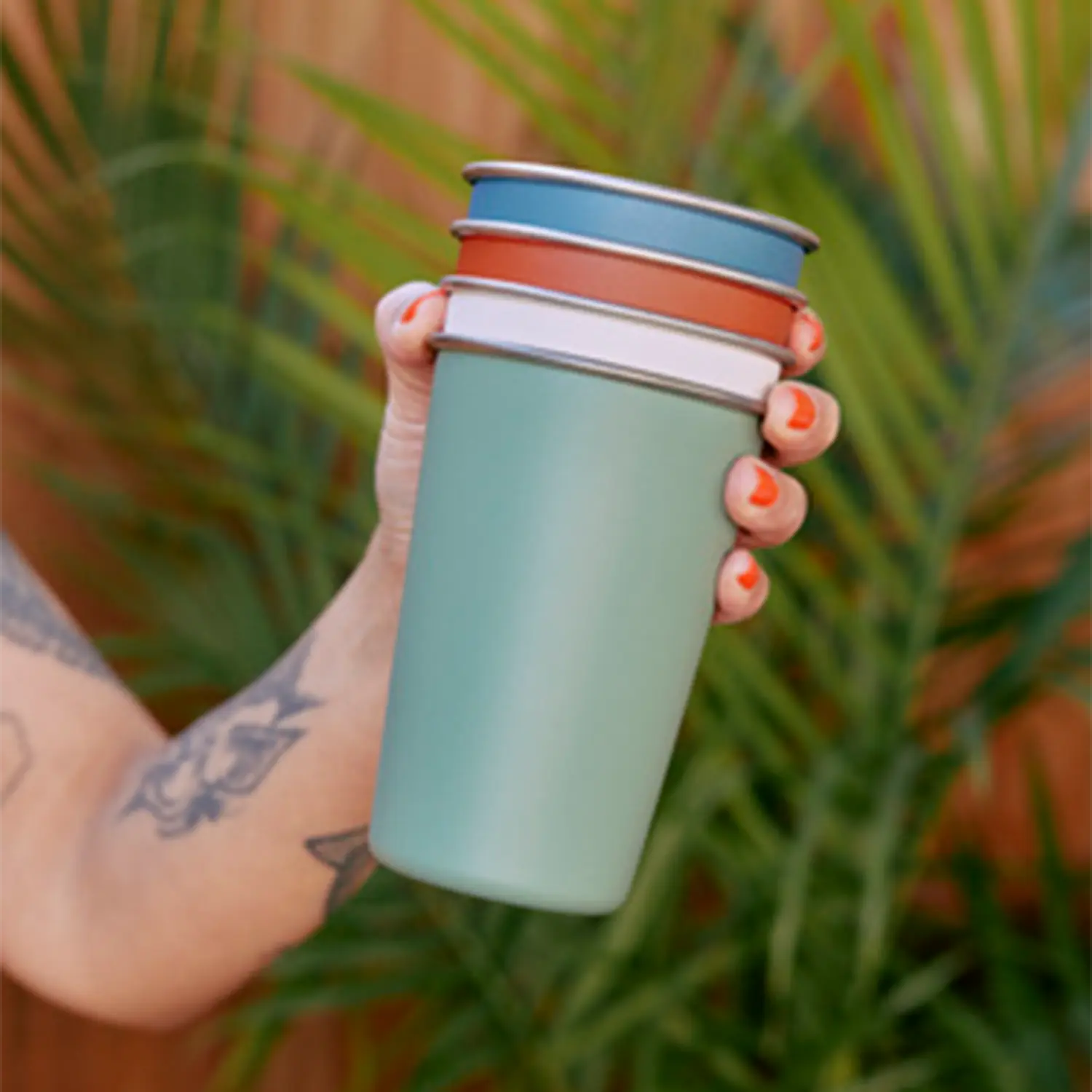 klean-kanteen-pint-cup-partake-473-ml-4er-set-recycelter-edelstahl-bunte-pulverb image 2