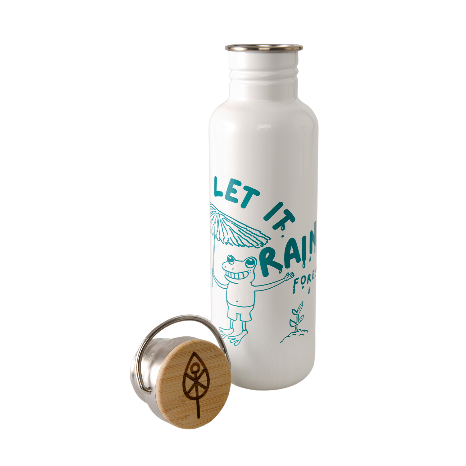 klean-kanteen-classic-let-it-rain-forest-trinkflasche-800ml-mit-bambus-verschlus image 1