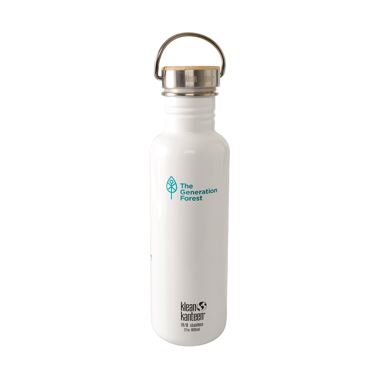 klean-kanteen-classic-let-it-rain-forest-trinkflasche-800ml-mit-bambus-verschlus image 4