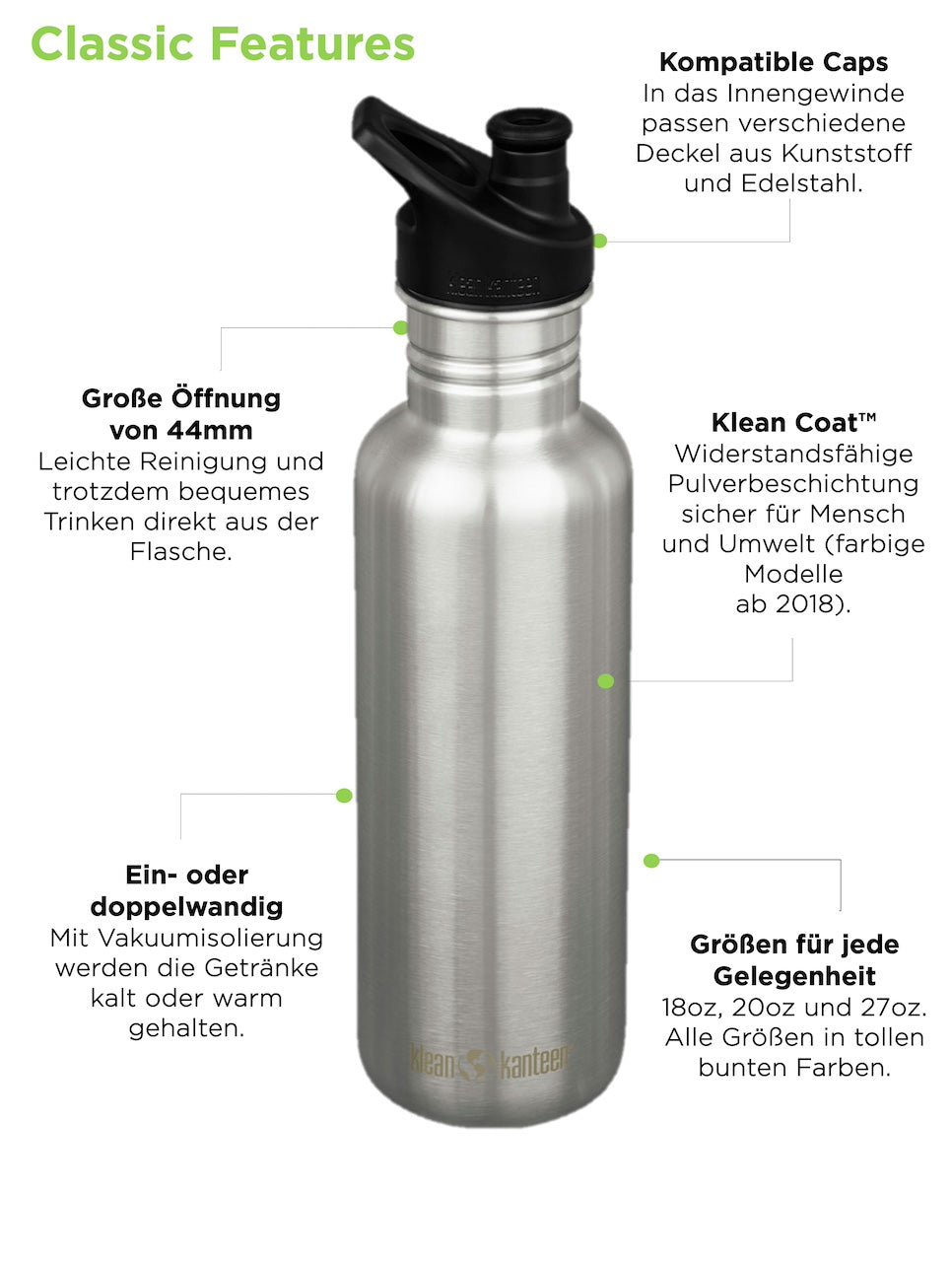 klean-kanteen-classic-592ml-isolierflasche-mit-loop-cap-nachhaltige-edelstahl-tr image 6